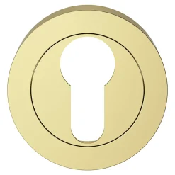 Rosace de fonction rond à visser GoodHome Duod effet laiton or Ø50mm