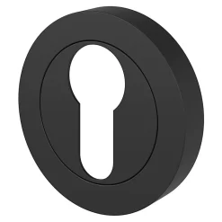 Rosace de fonction rond à visser GoodHome Duod mat noir Ø50mm