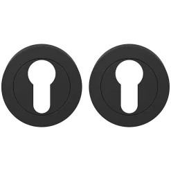 Rosace de fonction rond à visser GoodHome Duod mat noir Ø50mm
