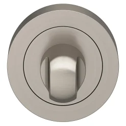 Rosace de fonction rond à visser à condamnation GoodHome Duod essential effet nickel satin gris Ø50mm