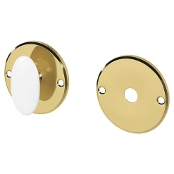 Rosace de fonction rond à visser à condamnation GoodHome brillant or Ø48mm
