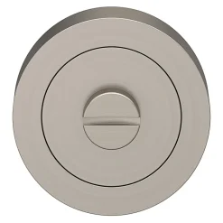 Rosace de fonction rond tube à visser à condamnation GoodHome Duod effet nickel satin gris Ø50mm