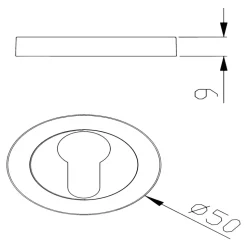 Rosaces de fonction rondes à visser, à serrure cylindre effet titane Ø50 mm GoodHome Duod