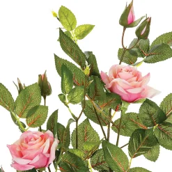 Rosier artificiel - pot en ciment - H50 cm - Rose- Atmosphera