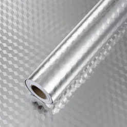 Rouleau adhésif aluminium au mètre - revêtement mural meuble de protection auto-adhésif étanche - 60cmx3m