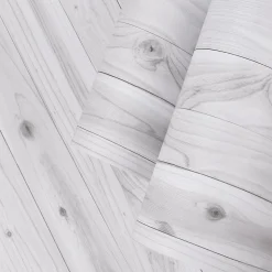 Rouleau adhésif bois blanc-gris au mètre - Autocollants Revêtement Adhésif Cuisine Meubles Salle de bain - 60cmx1m