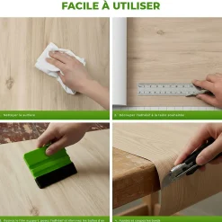Rouleau adhésif bois chêne clair au mètre - Autocollants Revêtement Adhésif Cuisine Meubles Salle de bain - 60cmx3m
