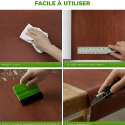 Rouleau adhésif bois noyer foncé au mètre - Autocollants Revêtement Adhésif Cuisine Meubles Salle de bain - 60cmx3m
