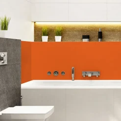 Rouleau adhésif décoratif Vinyle au Mètre - Sticker Lavable Imperméable Mur Cuisine Meubles - 60cmx1m - Orange