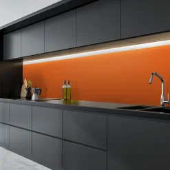 Rouleau adhésif décoratif Vinyle au Mètre - Sticker Lavable Imperméable Mur Cuisine Meubles - 60cmx1m - Orange