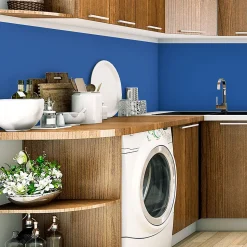 Rouleau adhésif décoratif Vinyle au Mètre - Sticker Lavable Imperméable Mur Cuisine Meubles - 60cmx1m - Bleu marine