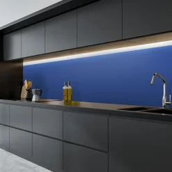 Rouleau adhésif décoratif Vinyle au Mètre - Sticker Lavable Imperméable Mur Cuisine Meubles - 60cmx1m - Bleu marine
