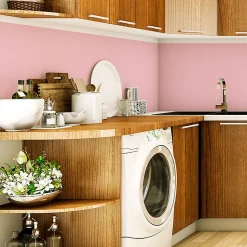 Rouleau adhésif décoratif Vinyle au Mètre - Sticker Lavable Imperméable Mur Cuisine Meubles - 60cmx8m - Rose poudre
