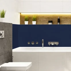 Rouleau adhésif décoratif Vinyle au Mètre - Sticker Lavable Imperméable Mur Cuisine Meubles - 60cmx1m - Bleu foncé