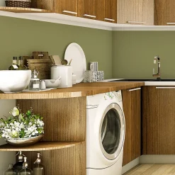 Rouleau adhésif décoratif Vinyle au Mètre - Sticker Lavable Imperméable Mur Cuisine Meubles - 60cmx1m - Vert olive