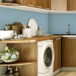 Rouleau adhésif décoratif Vinyle au Mètre - Sticker Lavable Imperméable Mur Cuisine Meubles - 60cmx1m - Bleu poudre