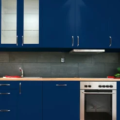 Rouleau adhésif Imperméable Vinyle au Mètre - Sticker Lavable Cuisine Meuble Armoire Porte - 60cmx1m - Bleu foncé