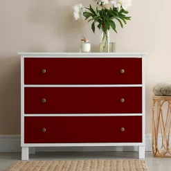 Rouleau adhésif Imperméable Vinyle au Mètre - Sticker Lavable Cuisine Meuble Armoire Porte - 60cmx2m - Bordeaux