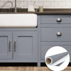 Rouleau adhésif Imperméable Vinyle au Mètre - Sticker Lavable Cuisine Meuble Armoire Porte - 60cmx1m - Argent