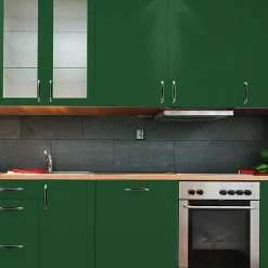 Rouleau adhésif Imperméable Vinyle au Mètre - Sticker Lavable Cuisine Meuble Armoire Porte - 60cmx1m - Vert foncé