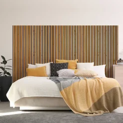 Rouleau revêtement adhésif vinyle au mètre - Sticker mural tête de lit - LATTES DE BOIS CONTEMPORAINES - 120x180cm