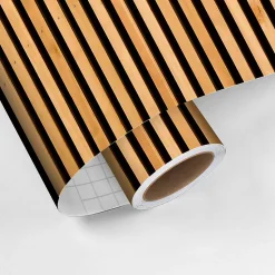 Rouleau revêtement adhésif vinyle au mètre - Sticker mural tête de lit - LATTES DE BOIS CONTEMPORAINES - 120x180cm