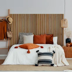 Rouleau revêtement adhésif vinyle au mètre - Sticker mural tête de lit - LATTES DE BOIS CONTEMPORAINES - 120x160cm