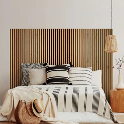 Rouleau revêtement adhésif vinyle au mètre - Sticker mural tête de lit - LATTES DE BOIS CONTEMPORAINES - 120x160cm
