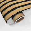 Rouleau revêtement adhésif vinyle au mètre - Sticker mural panneau de bois - NOIR MODERNE - 60x300cm