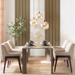 Rouleau revêtement adhésif vinyle au mètre - Sticker mural panneau de bois - NOIR MODERNE - 60x300cm