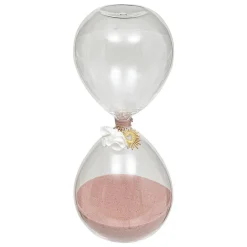 Sablier en verre Floral H20cm - Rose- Atmosphera