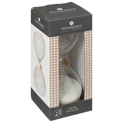 Sablier en verre Floral H20cm - Blanc- Atmosphera