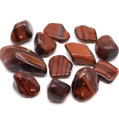 Sachet de 12 Oeil de Tigre de Pierres Précieuses Africaines - Rouge - Taille 7 - 26mm (KG)- Vendu par 1