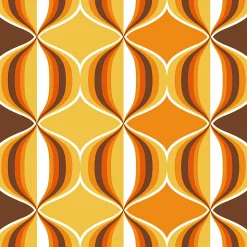 Sanders & Sanders papier peint ornements au style rétro jaune, marron et orange - 53 cm x 10.05 m - 935269