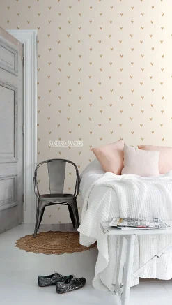 Sanders & Sanders papier peint coeurs beige et or - 53 cm x 10.05 m - 935268