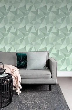 Sanders & Sanders papier peint graphique 3D vert menthe - 50 x 900 cm - 935274