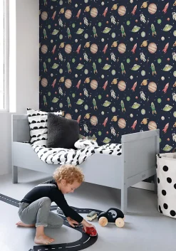 Sanders & Sanders papier peint Univers bleu foncé, vert et rouge - 53 cm x 10.05 m - 935347