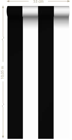Sanders & Sanders papier peint à rayures noir et blanc - 53 cm x 10.05 m - 935221
