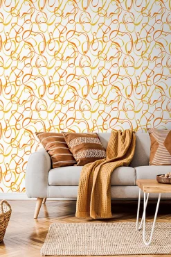 Sanders & Sanders papier peint motif figurativ blanc, jaune et orange - 50 x 900 cm - 935275