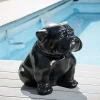 Sculpture contemporaine bulldog 40cm noir