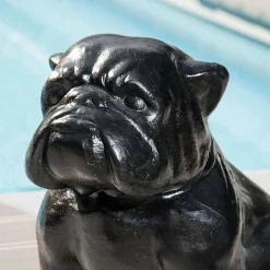 Sculpture contemporaine bulldog 40cm noir