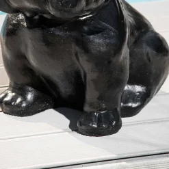 Sculpture contemporaine bulldog 40cm noir