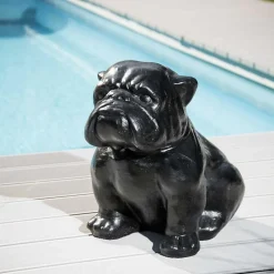 Sculpture contemporaine bulldog 40cm noir