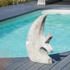 Sculpture contemporaine poisson 78 cm gris