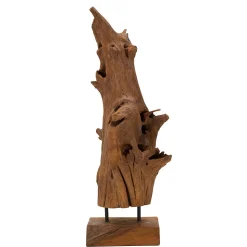Sculpture en bois brun 23x27x64 cm