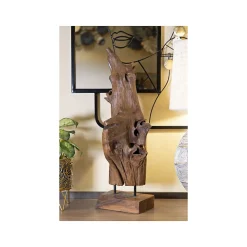 Sculpture en bois brun 23x27x64 cm