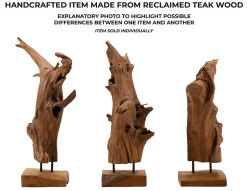 Sculpture en bois brun 23x27x64 cm