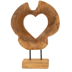 Sculpture en bois marron 28x10x38 cm