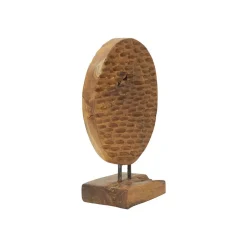 Sculpture en bois marron 30x15,5X40 cm