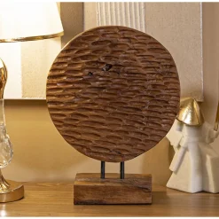 Sculpture en bois marron 30x15,5X40 cm